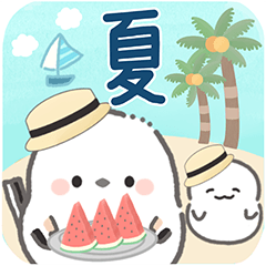 [LINEスタンプ] 夏のゆるかわシマエナガさんたち♪