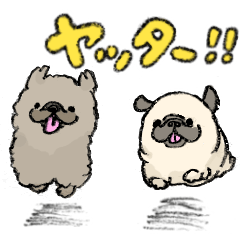 [LINEスタンプ] 鼻ぺちゃ犬の癒やされスタンプ