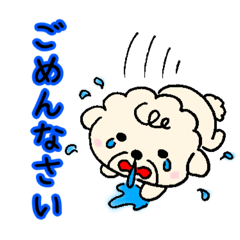 [LINEスタンプ] 白いプードルの日常【言葉】