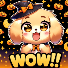 [LINEスタンプ] かわいいハロウィンゴールデンレトリーバーの画像（メイン）