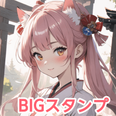 [LINEスタンプ] 狐少女毎日使えるBIGスタンプ