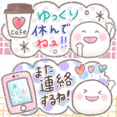 [LINEスタンプ] しろにこ③省スペ❤️1番使う添えたい一言