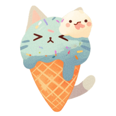 [LINEスタンプ] アイスクリームコーン猫