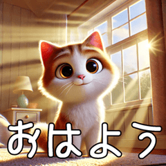 [LINEスタンプ] 3D猫の挨拶（あいさつ）