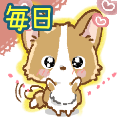 [LINEスタンプ] 愛犬コーギーdeごあいさつ♡毎日の画像（メイン）