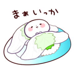 [LINEスタンプ] たべものと白いぷにぷに