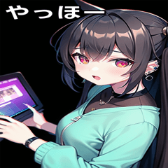 [LINEスタンプ] ピアスゲーム女の子