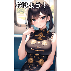 [LINEスタンプ] クロックパンク女子は電車に乗る