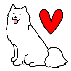 [LINEスタンプ] 犬種別サモエド(英語Ver)