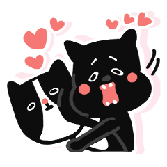 [LINEスタンプ] 黒猫とはちわれの日常