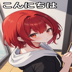 [LINEスタンプ] フードを着た可愛い女の子12