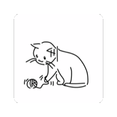 [LINEスタンプ] <白黒>猫の動くスタンプ