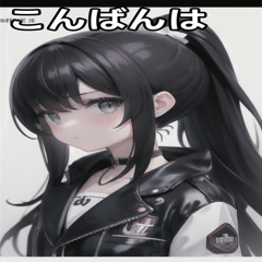 [LINEスタンプ] ジャケットの少女9