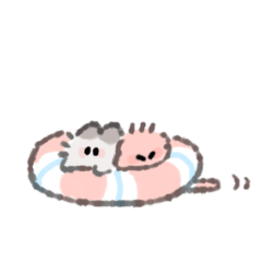 [LINEスタンプ] こねことモップのぽわぽわスタンプ〜in夏〜