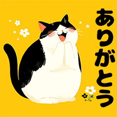 [LINEスタンプ] ハチワレ猫❤️感情伝えるスタンプの画像（メイン）