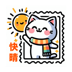 [LINEスタンプ] しろねこのお天気レポート