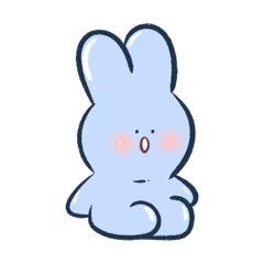 [LINEスタンプ] かわいい青いウサギ