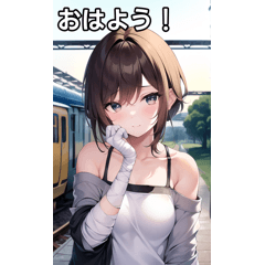 [LINEスタンプ] 包帯女子は電車を待つ2の画像（メイン）