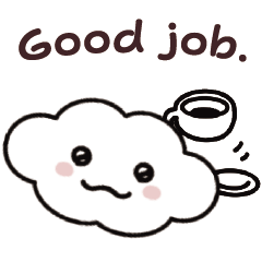 [LINEスタンプ] ふんわり雲ちゃん 英語で丁寧な日常挨拶