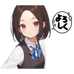 [LINEスタンプ] おでこ女子2 ショート