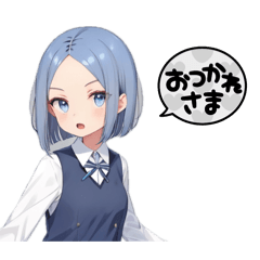 [LINEスタンプ] おでこ女子 ショート