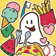 [LINEスタンプ] 食べ物スタンプ☆ステッカー風