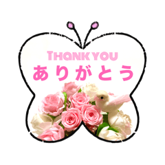 [LINEスタンプ] フラワースタンプ ありがとう♡Thank you