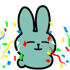 [LINEスタンプ] 動く緑のねむウサギ