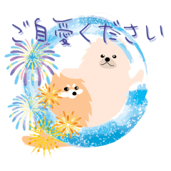 [LINEスタンプ] 夏のポメラニアン