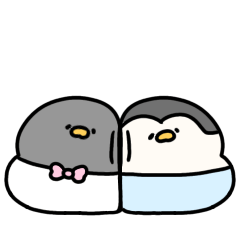 [LINEスタンプ] へんてこなペンギンのばぶ語（ロマンス編）