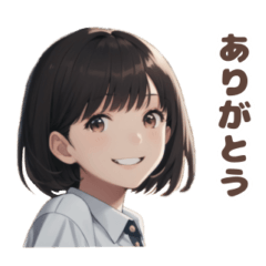 [LINEスタンプ] ボブヘアの女の子♡感情編