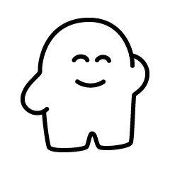 [LINEスタンプ] 笑ってる白いキャラのスタンプ