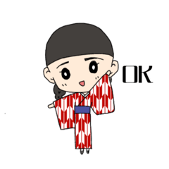 [LINEスタンプ] 着物の女の子 @1009