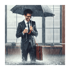 [LINEスタンプ] 台風帰宅困難