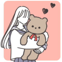 [LINEスタンプ] ❤️くまと一緒❤️セーラー服ロング❤️❤️