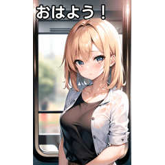 [LINEスタンプ] 暑がり女子は電車に乗るの画像（メイン）