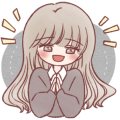 [LINEスタンプ] くすみカラーな女の子の日常