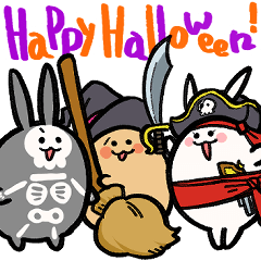 [LINEスタンプ] わんぱく！ころもちウサギ3ハロウィン編