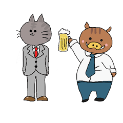 [LINEスタンプ] ストレス人間社会を生き抜く動物リーマン