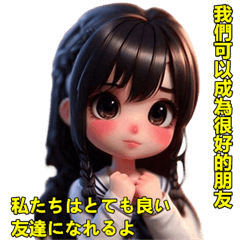 [LINEスタンプ] 内気な女の子が愛を伝えるための言葉、