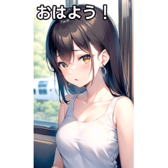 [LINEスタンプ] イヤリング女子は電車が好き