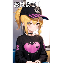 [LINEスタンプ] 黄髪女子は電車が好きの画像（メイン）