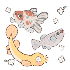 [LINEスタンプ] めだかと金魚とドジョウ