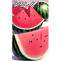 [LINEスタンプ] おしゃべりスイカ