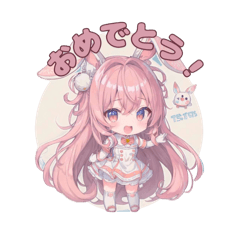 [LINEスタンプ] もけみみウサちゃん♡ 3【色々お祝い言葉】