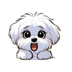 [LINEスタンプ] 白い犬マルチーズ