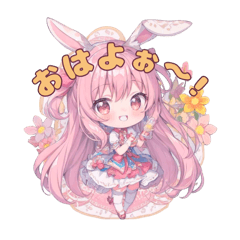 [LINEスタンプ] もけみみウサちゃん♡