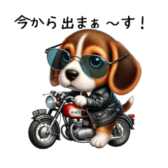 [LINEスタンプ] ビーグル犬ラリーの待ち合わせで使える