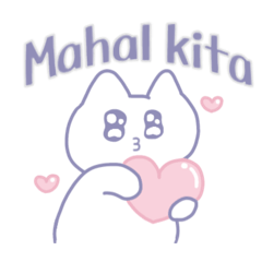 [LINEスタンプ] きゅるんッな猫 タガログ語の画像（メイン）