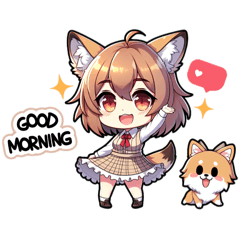 [LINEスタンプ] 愛らしいけもみみっ子、日常スタンプの画像（メイン）